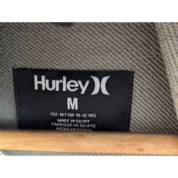 NWT Hurley H20 Dri Solar Pullover Hoodie Size 10/12 Green Camo Gray - Picture 3 of 5